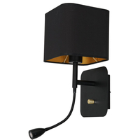 Milagro - Kinkiet NAPOLI BLACK/GOLD 1xE27 + 1W LED