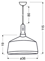 Candellux - Robinson Lampa Wisząca 36 1X60W E27 Czarno-Czarny