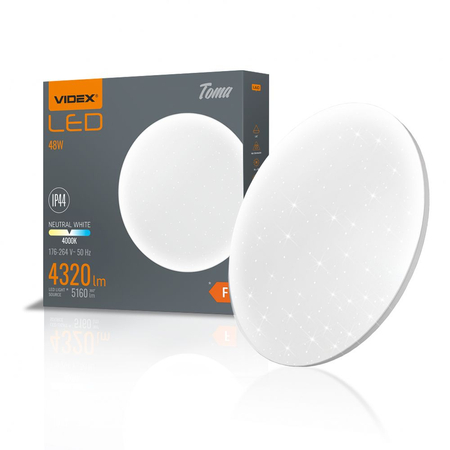 Plafon LED oprawa okrągła biała gwiazdki niebo 48W