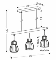 Candellux - Bernita Lampa Wisząca 3X60W E27 Czarny