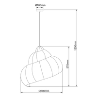 Rattanowa lampa wisząca Shella 60 cm jasne drewno 1xE27