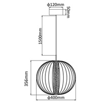 Treviso lampa wisząca mała czarna LP-798/1P S BK