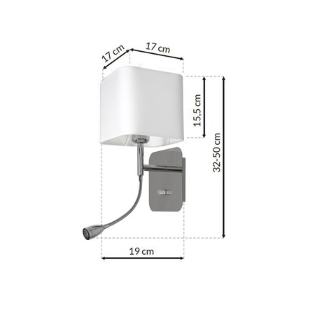 Milagro - Kinkiet NAPOLI WHITE/CHROME 1xE27 + 1W LED