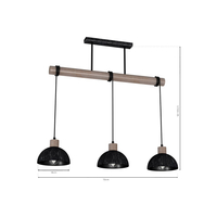 Milagro - Lampa wisząca ERIK Sawn black/Patinated wood 3XE27