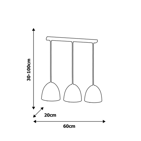 Milagro - Lampa wisząca VEGAS 3xE27