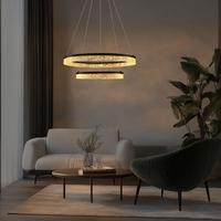 FROZI lampa wisząca czarny 38W LED 3000K kryształki bezbarwne