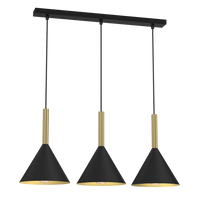 Milagro - Lampa wisząca PERU BLACK 3xE27
