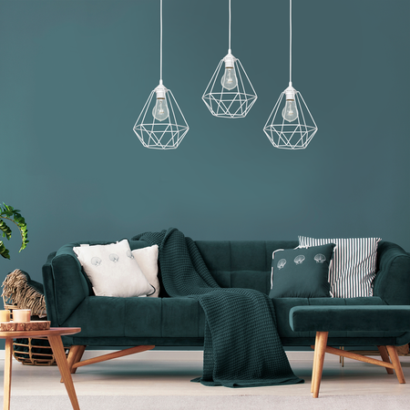 Milagro - Lampa wisząca BASKET WHITE 3xE27