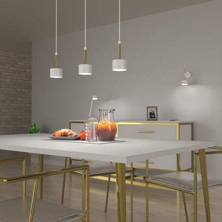 Milagro - Lampa wisząca ARENA WHITE/GOLD 3xGX53
