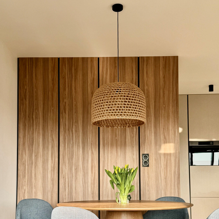 Rattanowa lampa wisząca Kanso 50 cm jasne drewno 1xE27