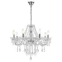 Lampa wisząca Cristallo srebrna 8xE14