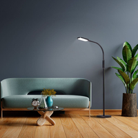 Lampa LED 2w1 podłogowa biurkowa czarna 12W 3 barwy VLE-TF07B