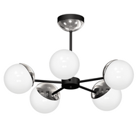 Milagro - Żyrandol SFERA BLACK/CHROME 5xE14