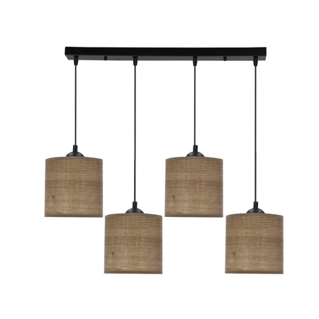 Candellux - Legno Lampa Wisząca Czarny 15 4X40W E27 Abażur Orzechowy