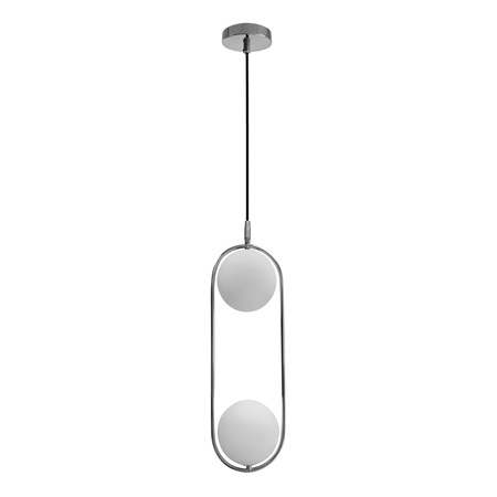 Candellux - Cordel Lampa Wisząca Chromowy 2X20W G9 Klosz Biały