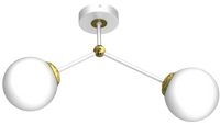 Milagro - Lampa sufitowa JOY WHITE / GOLD 2xE14