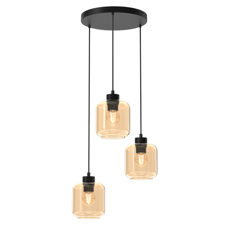 Milagro - Lampa wisząca SOMBRA AMBER 3xE27