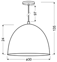 PATCH LAMPA WISZĄCA 30 1X60W E27 SZARY + CHROMOWANY DEKOR