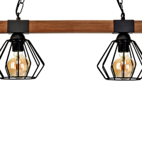 Milagro - Lampa wisząca ULF BLACK/WOOD 2xE27