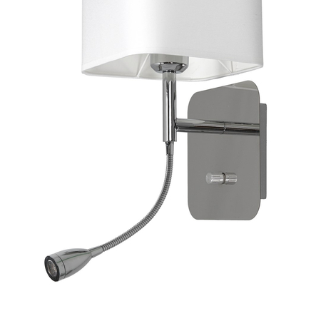 Milagro - Kinkiet NAPOLI WHITE/CHROME 1xE27 + 1W LED