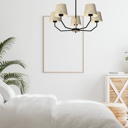 Milagro - Lampa wisząca ETNA Black 5xE27
