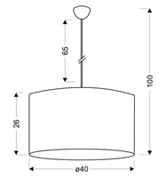 Candellux - Simona 2 Lampa Wisząca 40X120 3X40W E14 Czarny