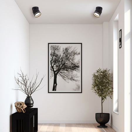 Oprawa Sufitowa Natynkowa Kendal 8cm Czarna GX53 Regulowany Kąt Świecenia