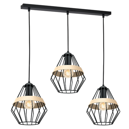 Milagro - Lampa wisząca CLIFF BLACK 3xE27