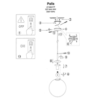 Lampa wisząca Palla miedziana 1xE14