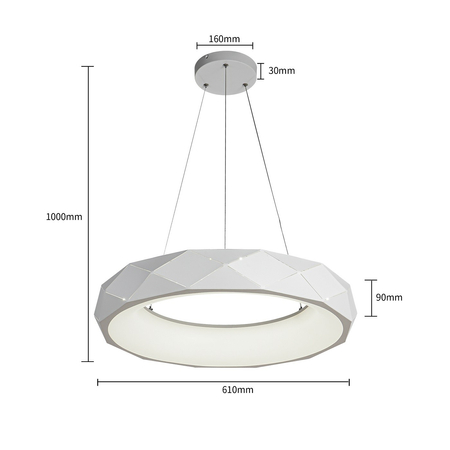 Lampa wisząca Reus biała LED 4000K
