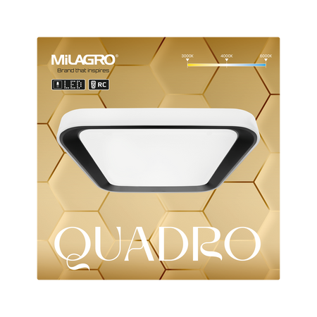 Milagro - Plafon QUADRO BLACK 38W