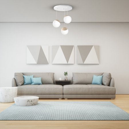 Milagro - Lampa wisząca SFERA WOOD 3xE14