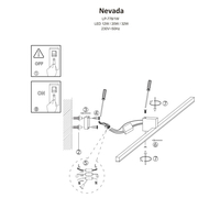 Kinkiet Nevada 40 cm biały IP44 LED 4000K