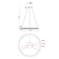 Lampa wisząca Midway Cristal Triangle złoto - transparentna LED CCT