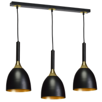 Milagro - Lampa wisząca CLARK BLACK/GOLD 3xE27