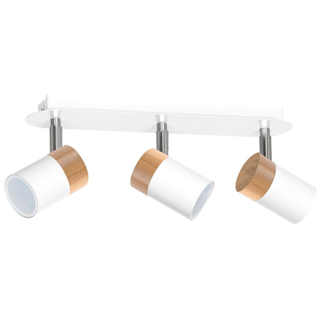 Milagro - Lampa sufitowa JOKER WHITE/WOOD 3xGU10