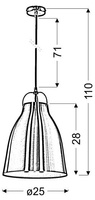 Candellux - Pensilvania 1 25 1X60W E27 Miedziany