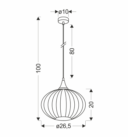 LAMPA WISZĄCA EXETER 265 mm 1 CZARNY