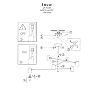 Lampa wisząca Snow 6 złota 6xGU10