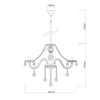 Lampa wisząca Cristallo srebrna 8xE14