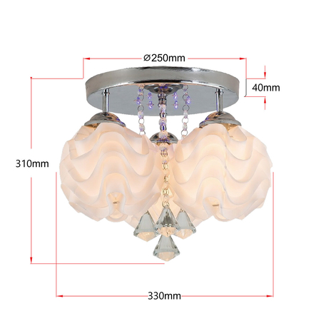 Ozdobny plafon Sada srebrny 3xE14 plus LED