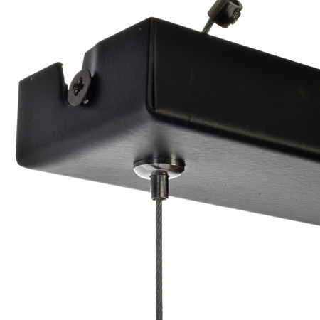 Milagro - Lampa wisząca OZZY BLACK / WOOD 4xE27 60W