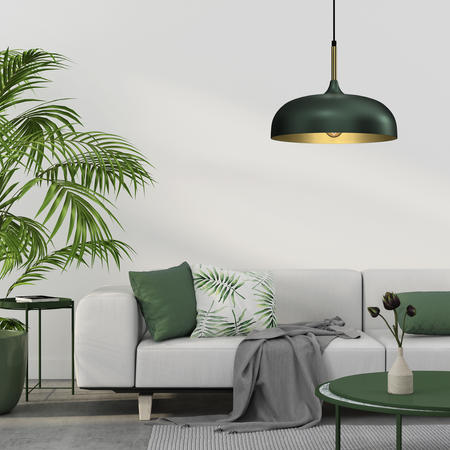 Milagro - Lampa wisząca LINCOLN GREEN/GOLD 1xE27 35cm
