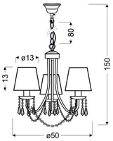 Candellux - Ruti Lampa Wisząca 3X40W E14 Beżowy