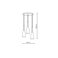 Lampa wisząca Solin 3 szara 3xE27
