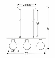 Candellux - Oden Lampa Wisząca Chromowy 3X40W G9 Klosz Biały