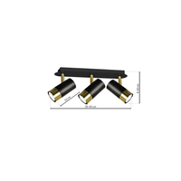 Milagro - Lampa sufitowa DANI BLACK/GOLD 3xGU10