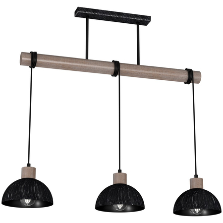 Milagro - Lampa wisząca ERIK Sawn black/Patinated wood 3XE27