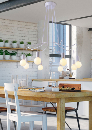 BASSO LAMPA WISZĄCA 8X40W E27 BIAŁY MATOWY