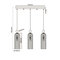 Lampa wisząca Piega 3 biała 3xE14